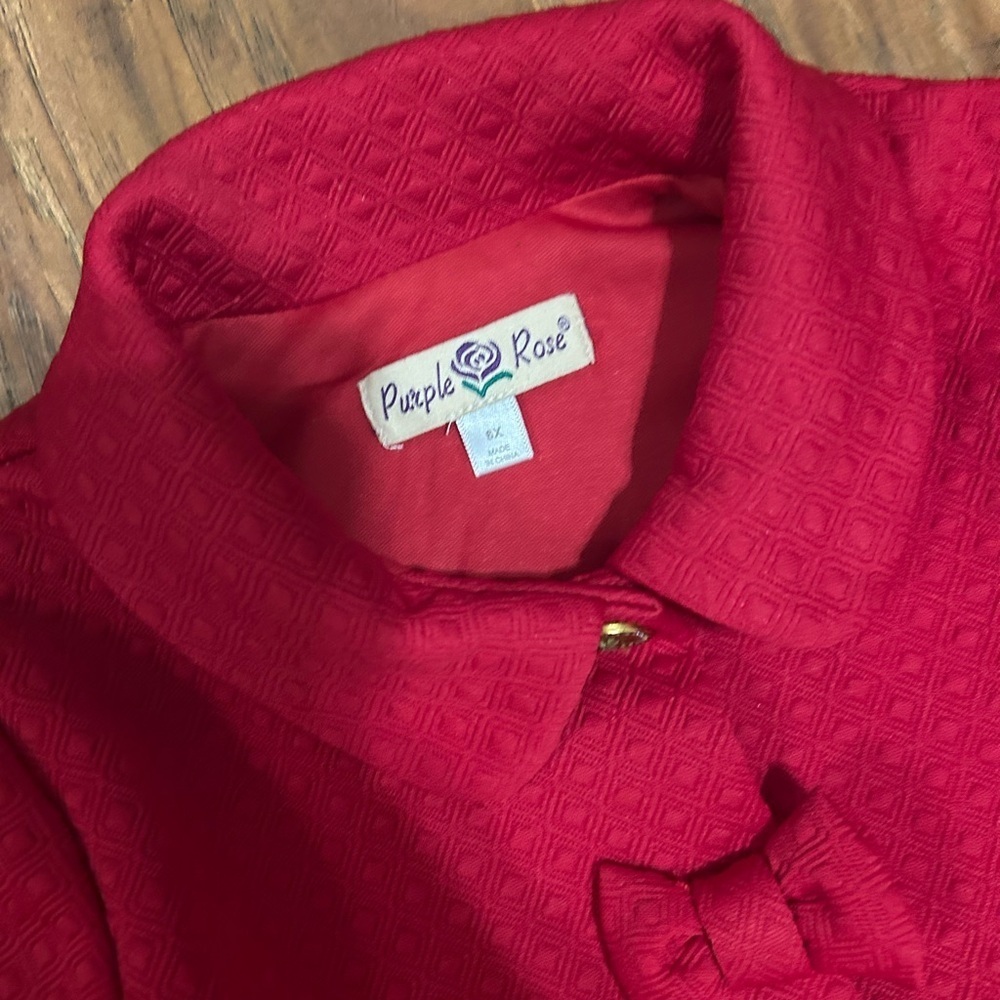 Purple Rose Girl’s Red Pea Coat - Picture 5 of 12